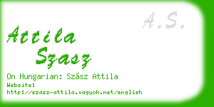 attila szasz business card